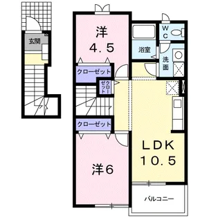 ソレアード ローマ【2階】の間取り