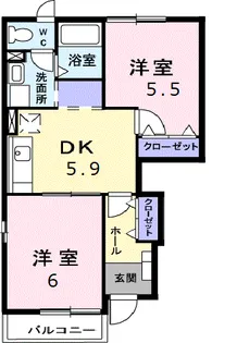 フロール【101号室】の間取り