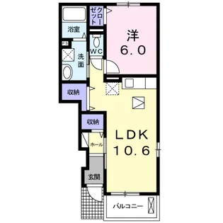 フルールA【1階】の間取り