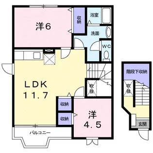 グレイスフルB【2階】の間取り