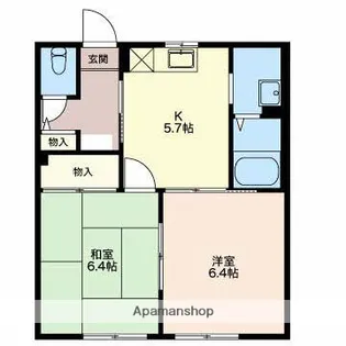 城の里B【102号室】の間取り