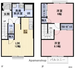 静岡県御前崎市御前崎【テラスハウス】の間取り