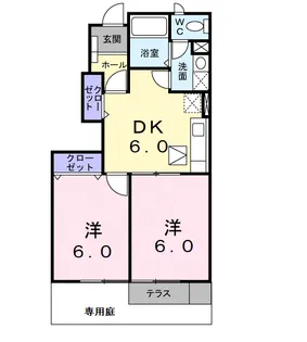 フェアージュB【1階】の間取り