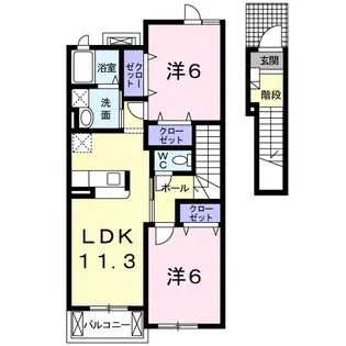 RIVABIG Ⅱ【2階】の間取り