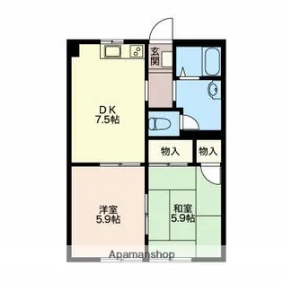 グリーンバハイナカ【202号室】の間取り