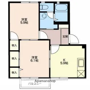 ハイエストハウスA【202号室】の間取り