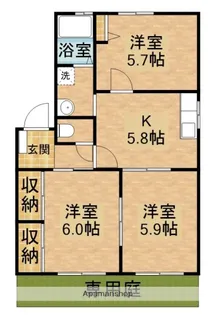 オーシャンヒルズA【101号室】の間取り