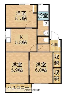 オーシャンヒルズA【202号室】の間取り