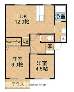 フラット野添A【101号室】の間取り