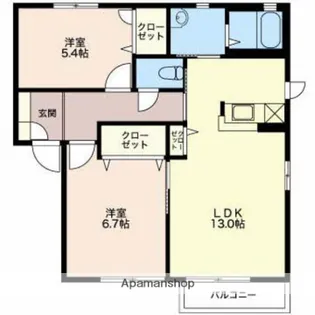 エミネントB【102号室】の間取り