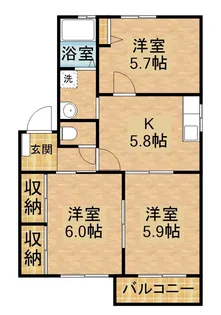 オーシャンヒルズC【201号室】の間取り