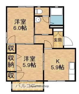 サンライズ佐倉B【201号室】の間取り