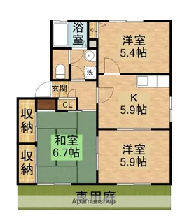 ひかりC【201号室】の間取り