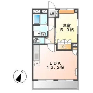 グランディールⅠ【205号室】の間取り