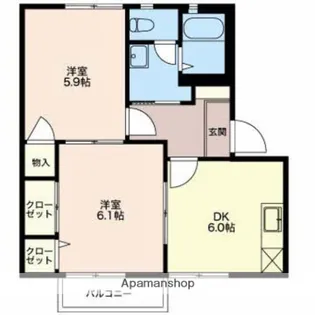 ドミールB【201号室】の間取り