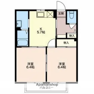 メモリータウンB【202号室】の間取り