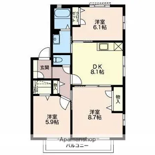 さぎた【203号室】の間取り