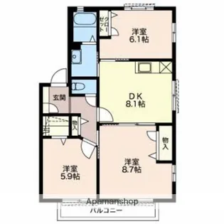 さぎた【103号室】の間取り