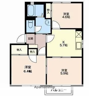 こすもすA【201号室】の間取り