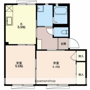 アンダンテB【102号室】の間取り