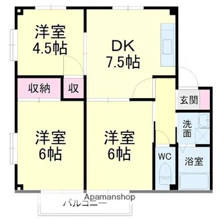 コーポ若葉Ⅲ【103号室】の間取り