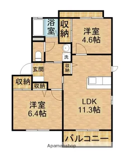 こもれびB【203号室】の間取り