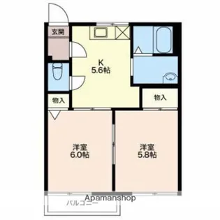 スカイハイツA【202号室】の間取り