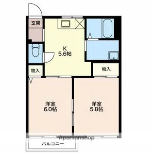 グランメールダンD【202号室】の間取り