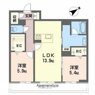 クレスティーク・ドマーニ【2階】の間取り