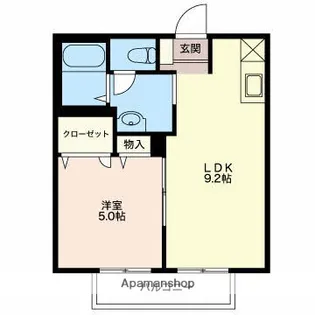 リヴュールB【2階】の間取り