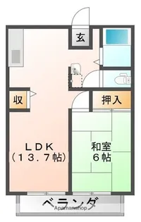 サニーヒルズ【2階】の間取り