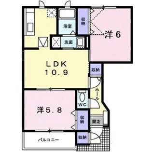 サンローズA【1階】の間取り