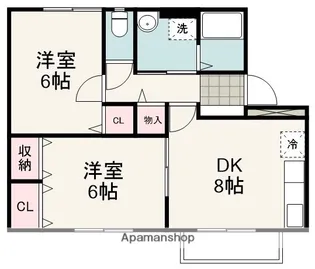 中島ベイコートB【2階】の間取り