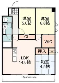 白百合ハイツ【2階】の間取り