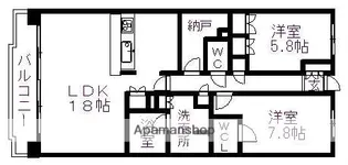 レザンドール東山元町【4階】の間取り