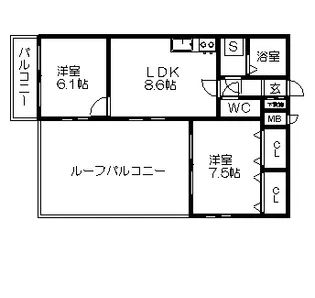 城木館【402号室】の間取り