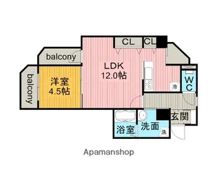 シャンポール古出来【4階】の間取り