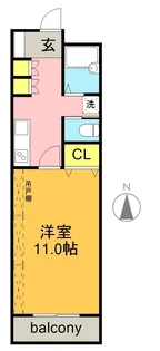 グランパス城木【4階】の間取り