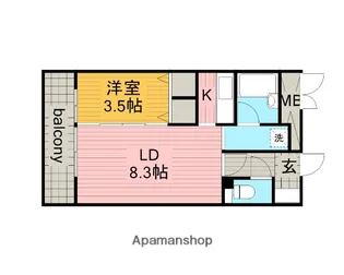X−OVER21覚王山【4階】の間取り