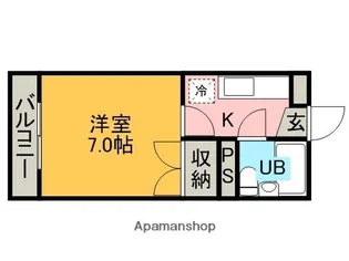 1Kの間取り画像