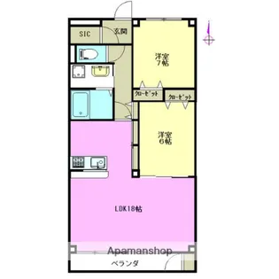 啓周マンション【1階】の間取り