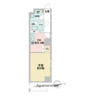 1DKの間取り画像