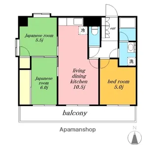 リバーサイド京命【6階】の間取り