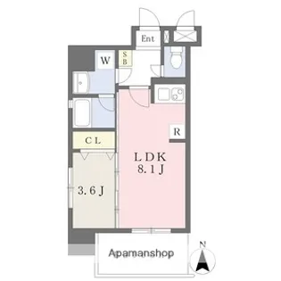 カレント茶屋が坂【3階】の間取り