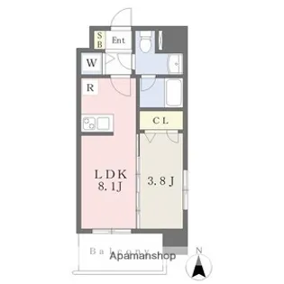 カレント茶屋が坂【12階】の間取り