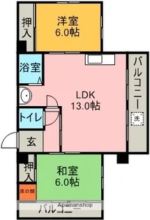 コーポ本山【202号室】の間取り