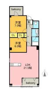 COMODO覚王山【1階】の間取り
