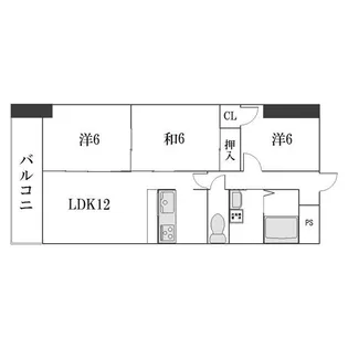LONE STAR茶屋ヶ坂【5階】の間取り
