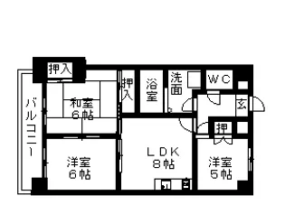 シャトーマスヒコ【302号室】の間取り