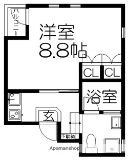 1Kの間取り画像